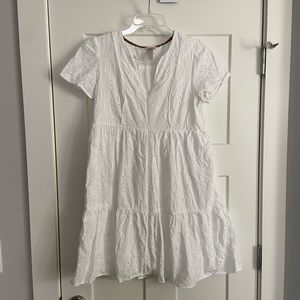 White eyelet lace dress
